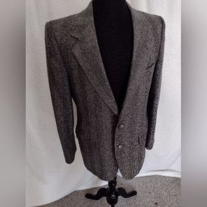 Lanvin Wool Gray Men's 40R VTG 1987 Plaid Blazer/ Jacket